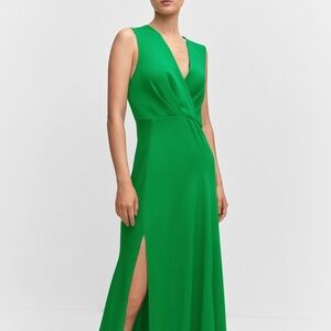 MANGO Women's Side Slit Asymmetrical Dress